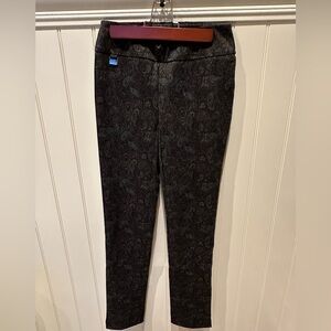 LISETTE L  Women’s Ladies Girls Size 0 Black Brown & Blue Paisley Pull On Pants